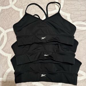 Reebok Black Strappy Lux Sports Bra 3-Pack